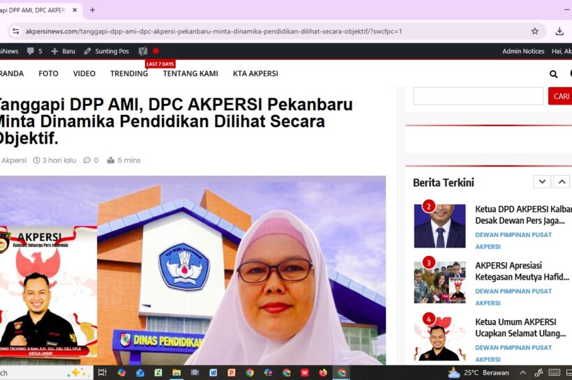 DPP AMI Sampaikan Klarifikasi dan Hak Jawab atas Pemberitaan Terkait Isu Pendidikan di Pekanbaru