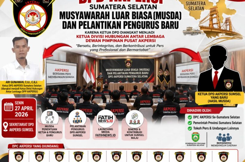 AKPERSI Lakukan Penyegaran Kepengurusan DPD Sumatera Selatan, Siap Gelar Musyawarah Luar Biasa dan Pelantikan